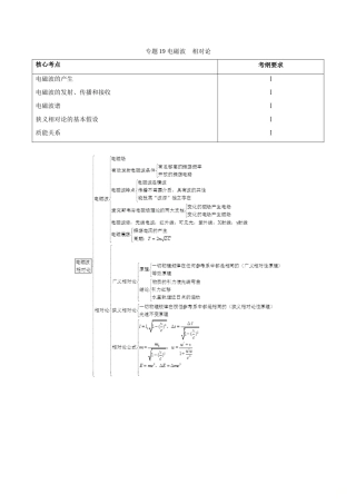 备战高考物理 高频考点解密 专题19 电磁波  相对论教学案-人教版高三全册物理教学案