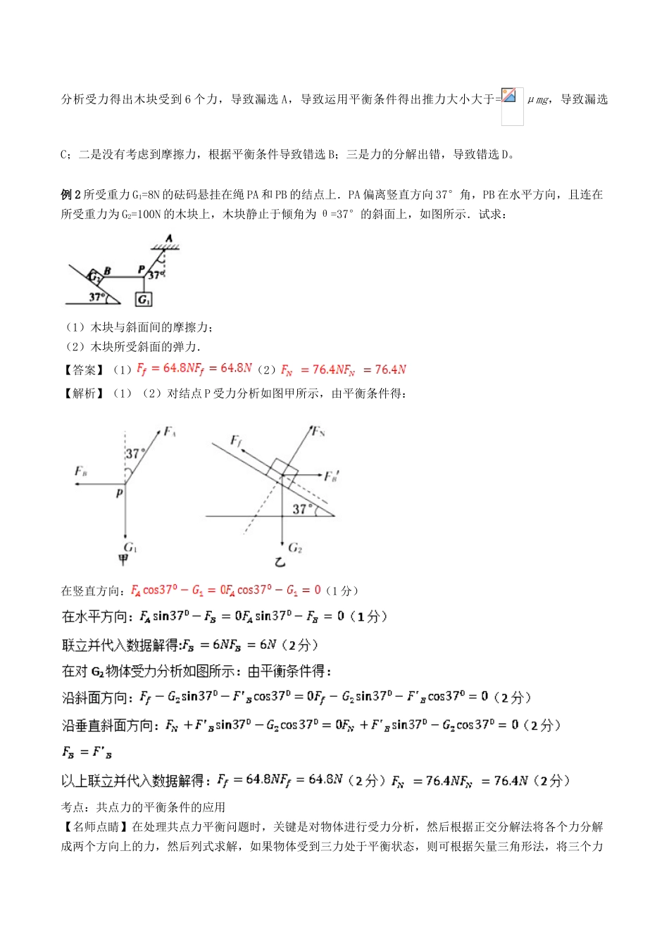 备战高考物理二轮复习 专项攻关高分秘籍 专题02 相互作用学案-人教版高三全册物理学案_第3页