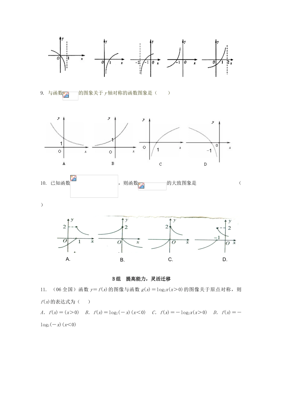 北京第十八中学高三数学第一轮复习 20 函数的图象（1）学案_第2页