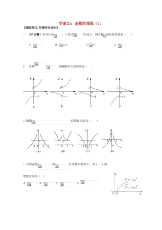 北京第十八中学高三数学第一轮复习 21 函数的图象（2）学案