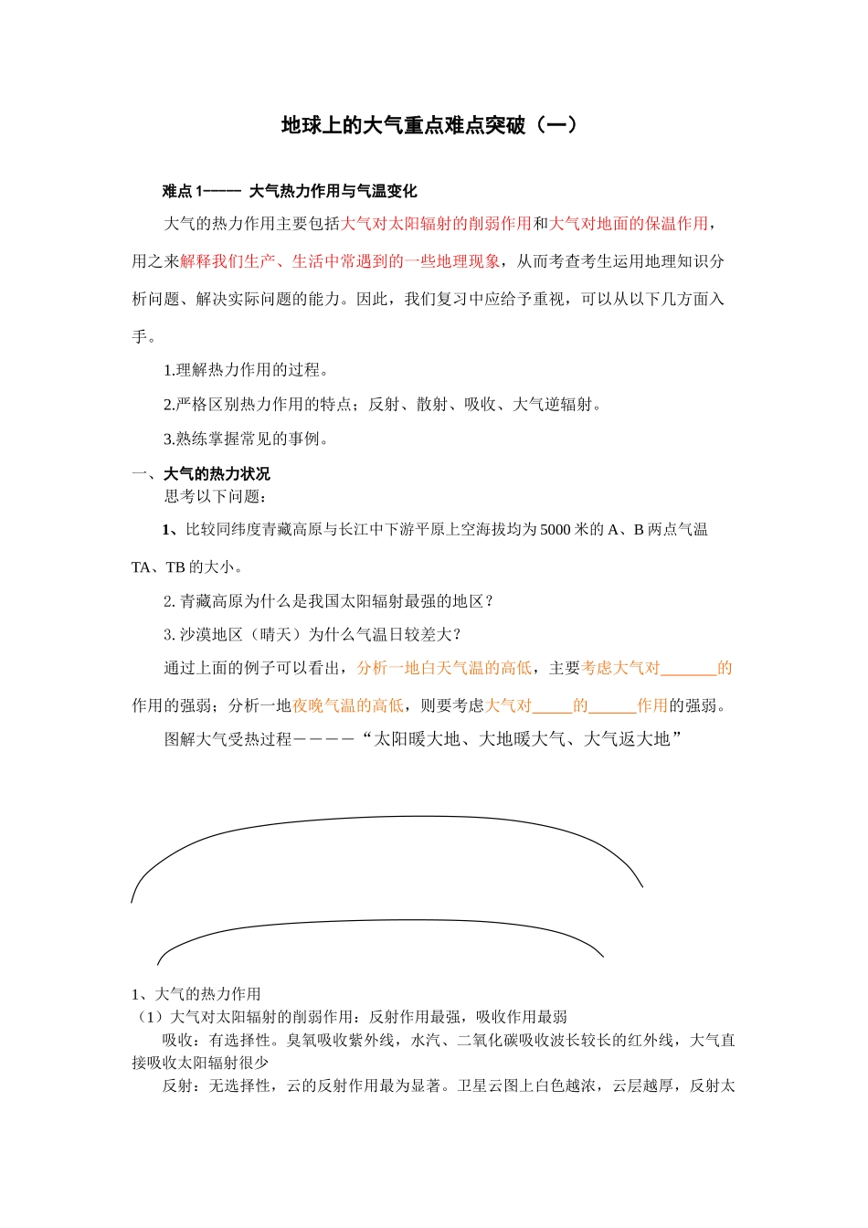 地球上的大气重点难点突破_第1页
