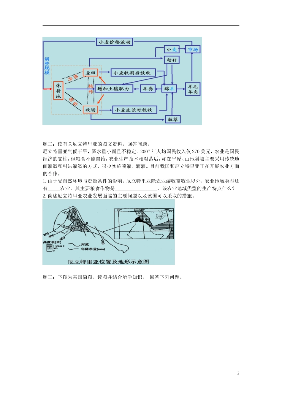 北京市2015届高考地理一轮复习辅导讲义 第14讲 农业地域类型 新人教版_第2页