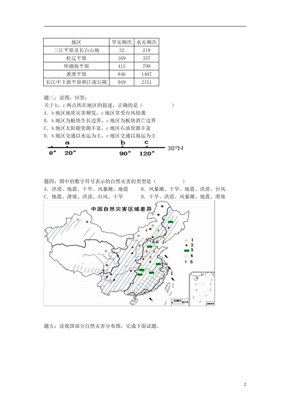 北京市2015届高考地理一轮复习辅导讲义 第24讲 自然灾害及其防治（下）新人教版选修5_第2页