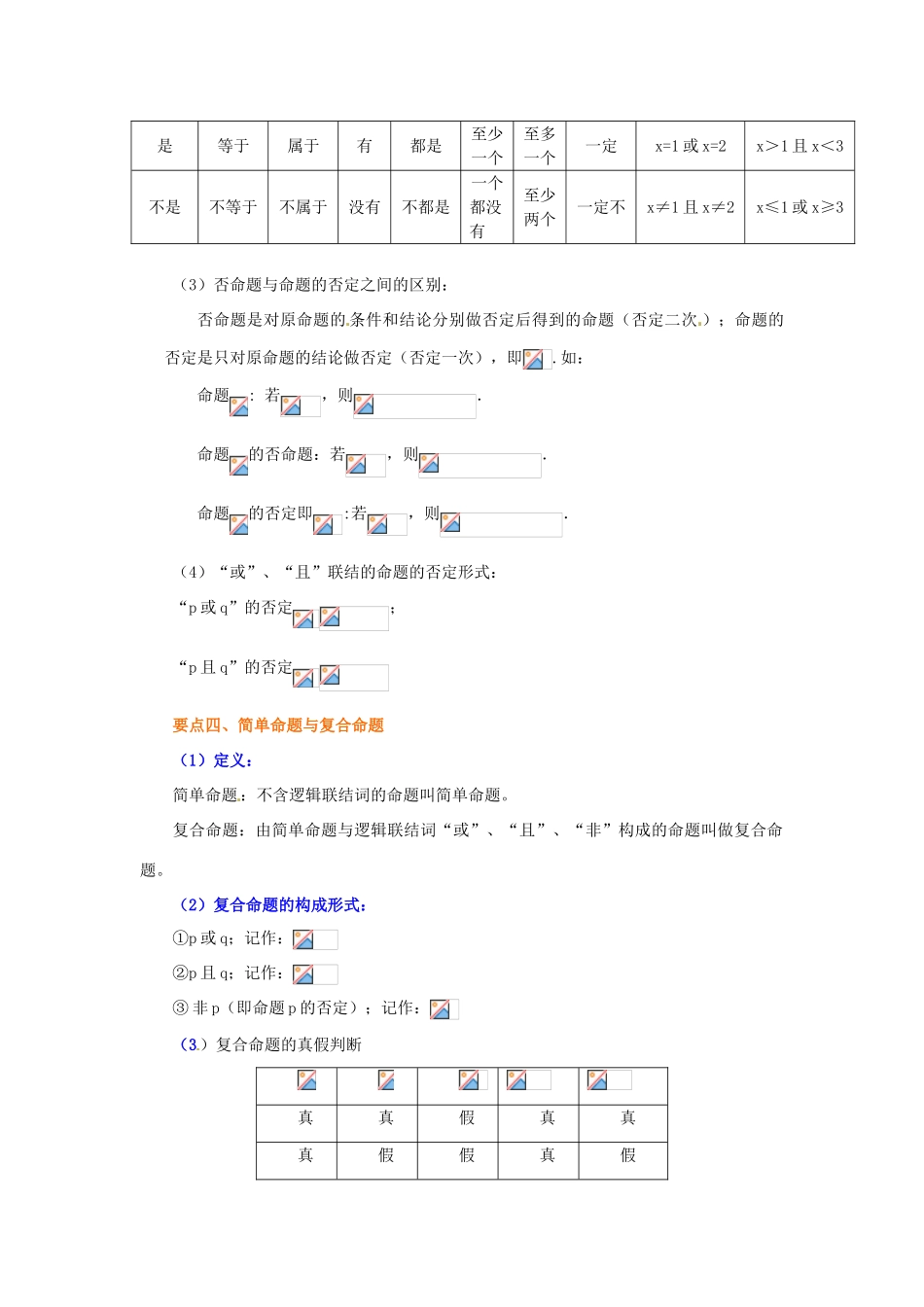 北京四中2014届高三数学总复习 简单的逻辑联结词基础知识讲解 _第3页