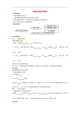 北京四中2014年高考数学总复习 函数的极值和最值（基础）知识梳理教案 理