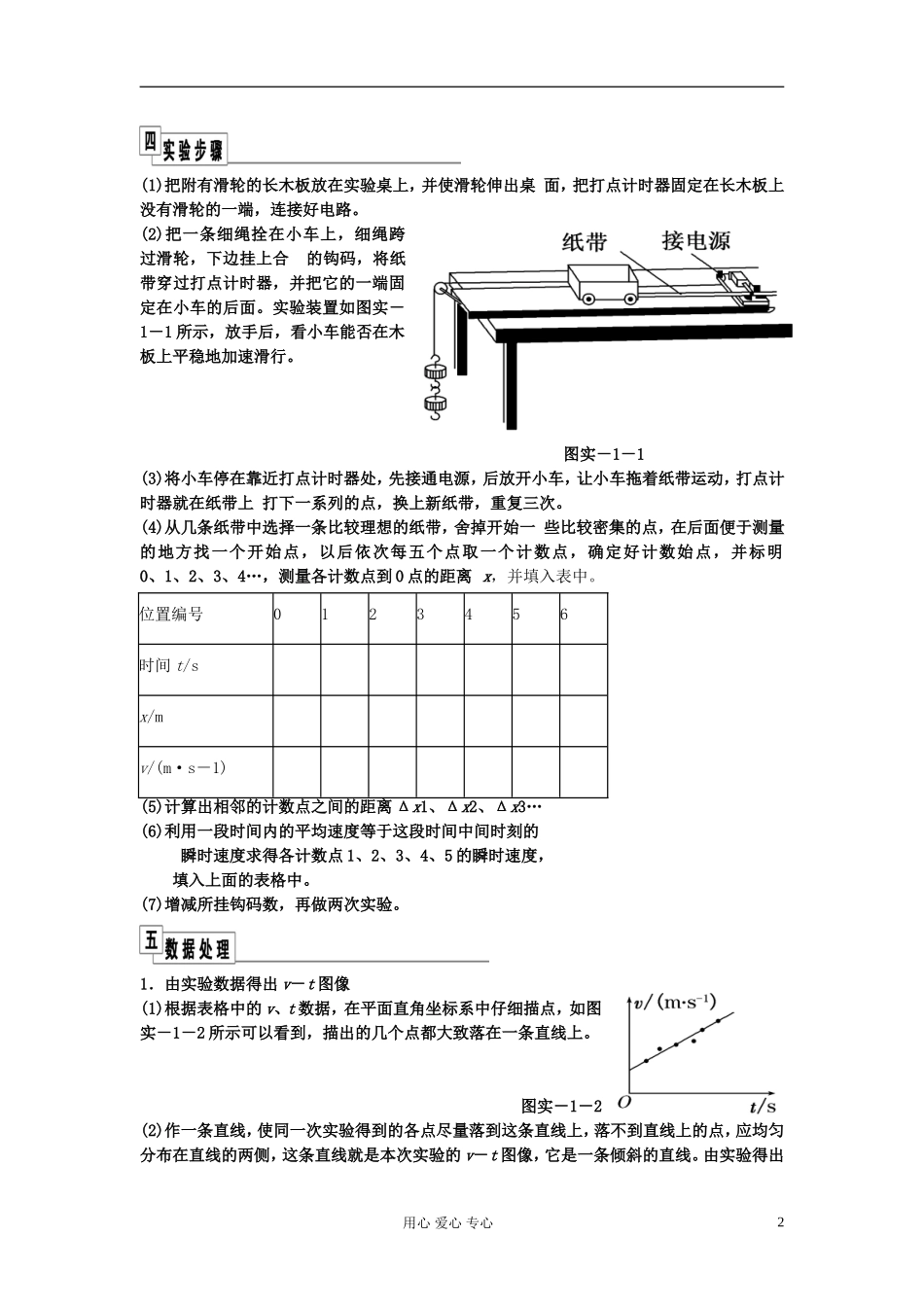 安徽省2013届高考物理总复习 第一单元 直线运动  第4节 试验一 研究匀变速直线运动学案 新课标（北京专版）_第2页