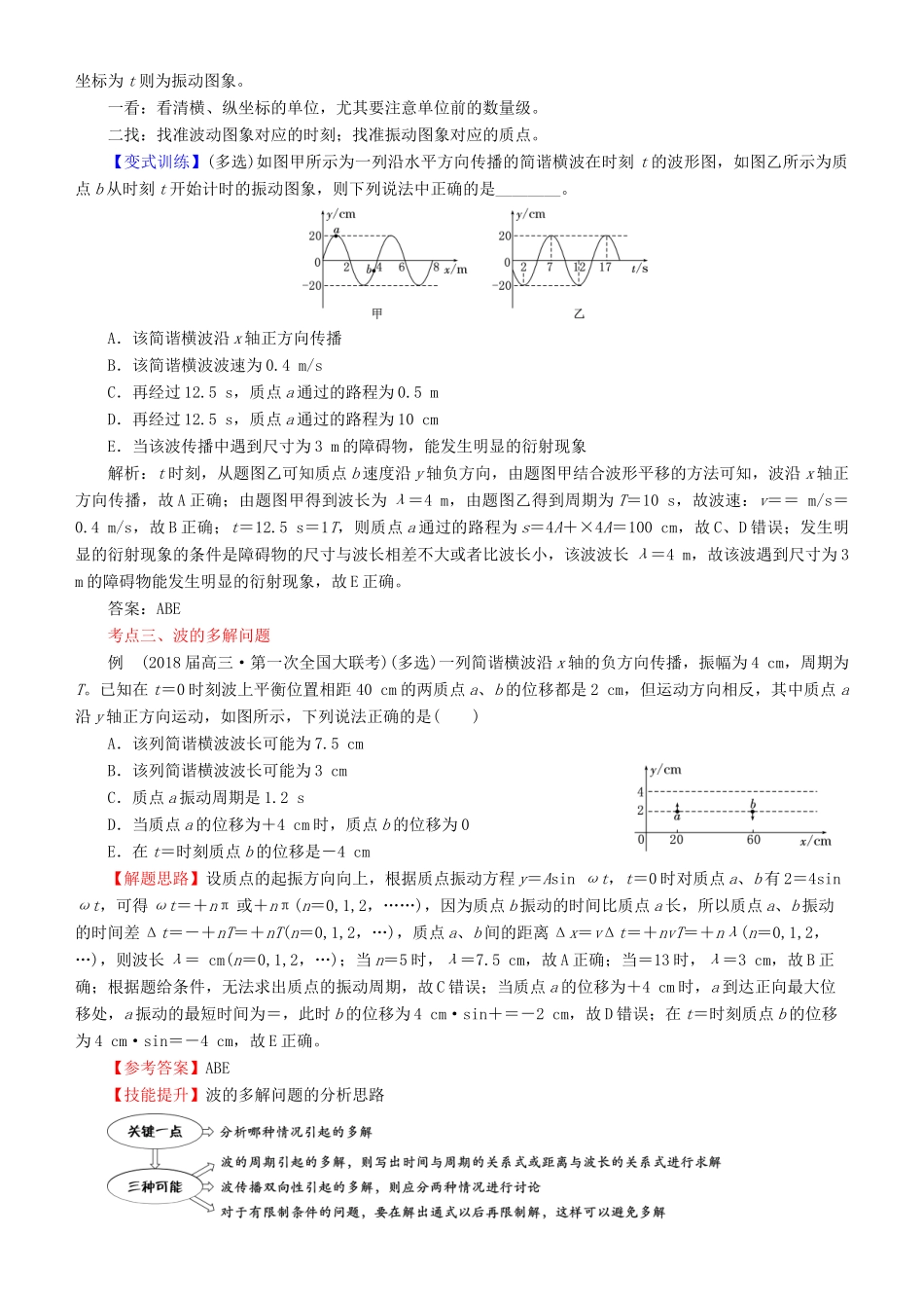 北京市高考物理二轮复习 专题11 机械振动与机械波 光学案（含解析）-人教版高三全册物理学案_第3页