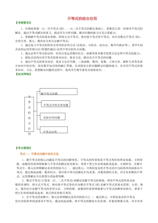 北京四中高考数学总复习 不等式的综合应用基础知识梳理