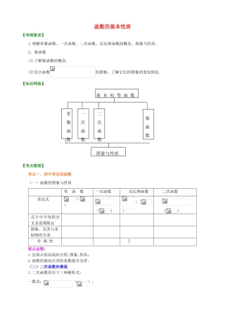 北京四中高考数学总复习 二次函数与幂函数提高知识梳理