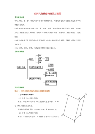 北京四中高考数学总复习 空间几何体结构及其三视图基础知识讲解