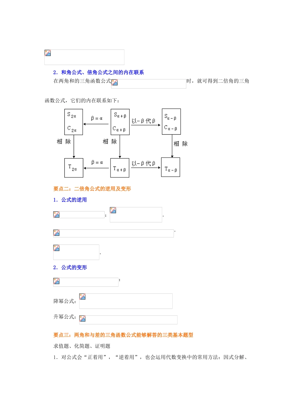 北京四中高中数学 二倍角的正弦、余弦和正切公式基础知识讲解 新人教A版必修1_第2页