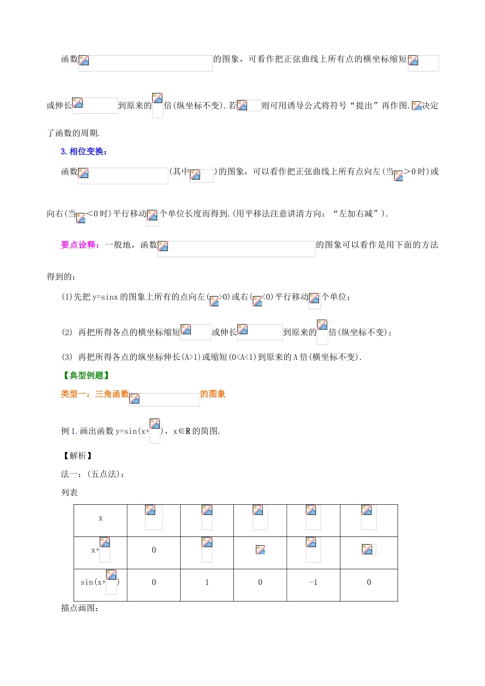 北京四中高中数学 函数y=Asin(ωx+φ)的图象基础知识讲解 新人教A版必修1_第2页