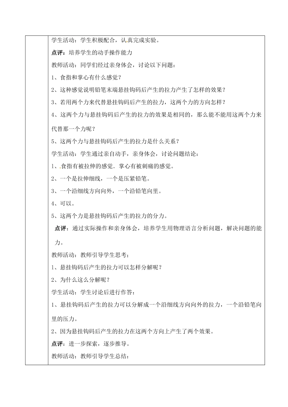安徽省合肥市32中高中物理《3.5 力的分解》教学设计 新人教版必修1_第3页