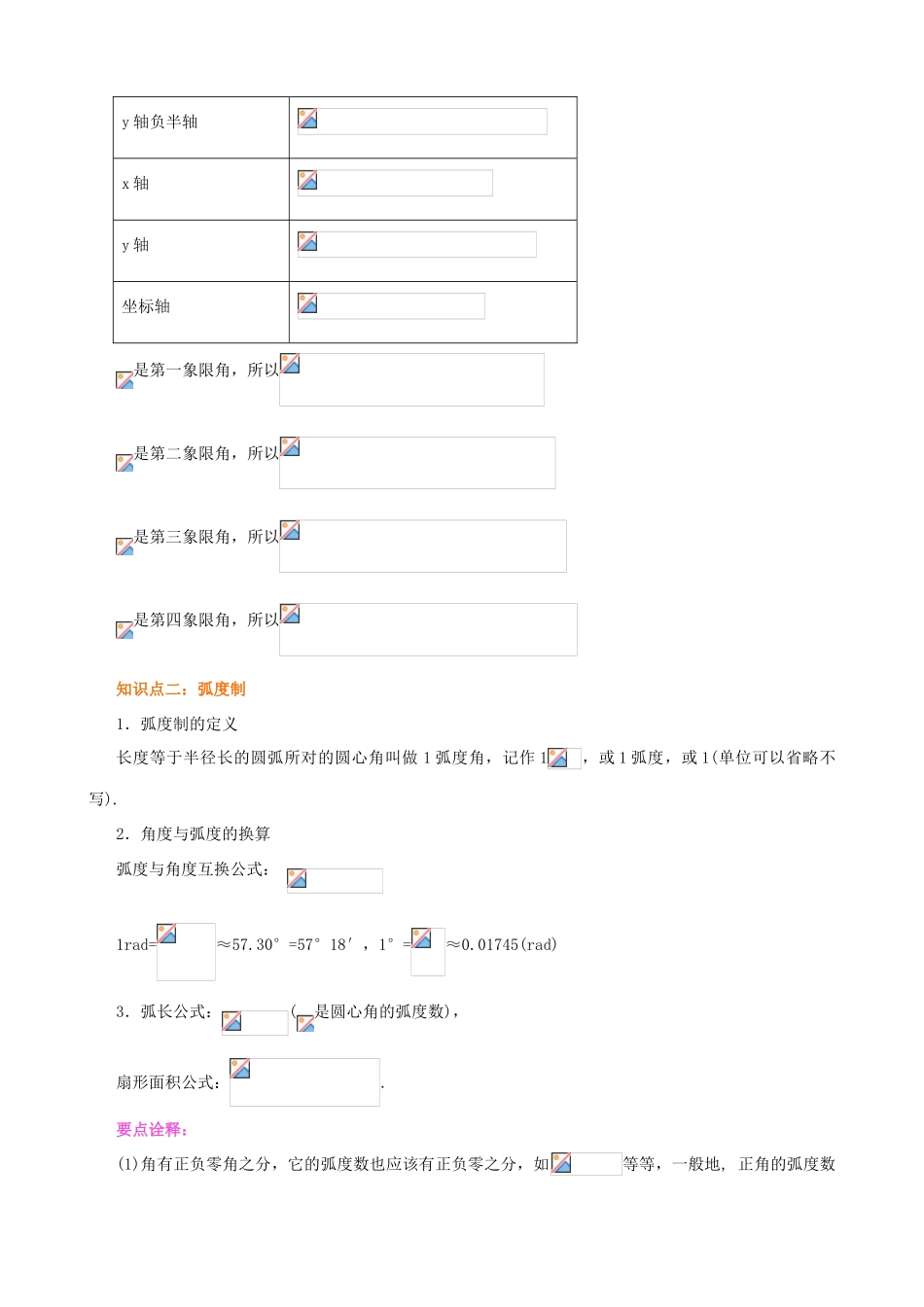 北京四中高中数学 任意角和弧度制基础知识讲解 新人教A版必修1_第2页
