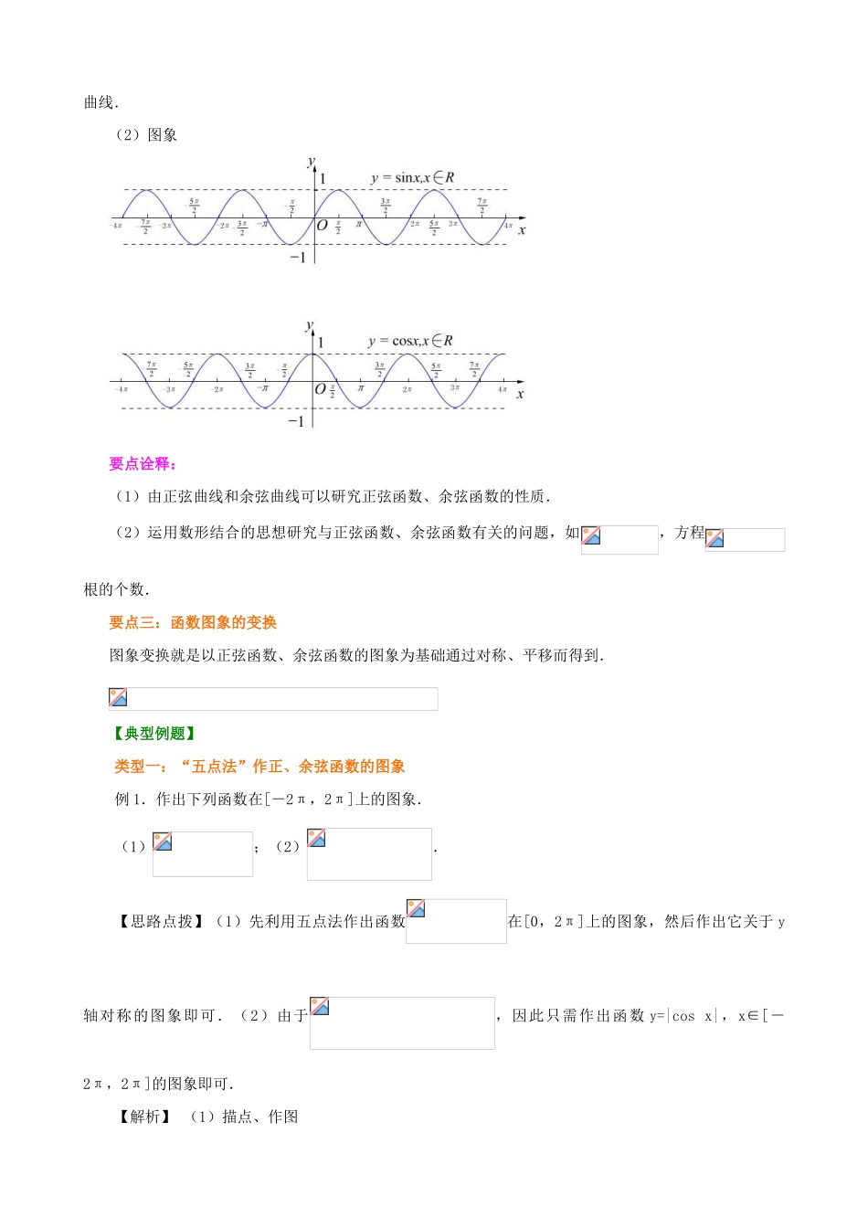 北京四中高中数学 正弦函数、余弦函数的图象提高知识讲解 新人教A版必修1_第2页