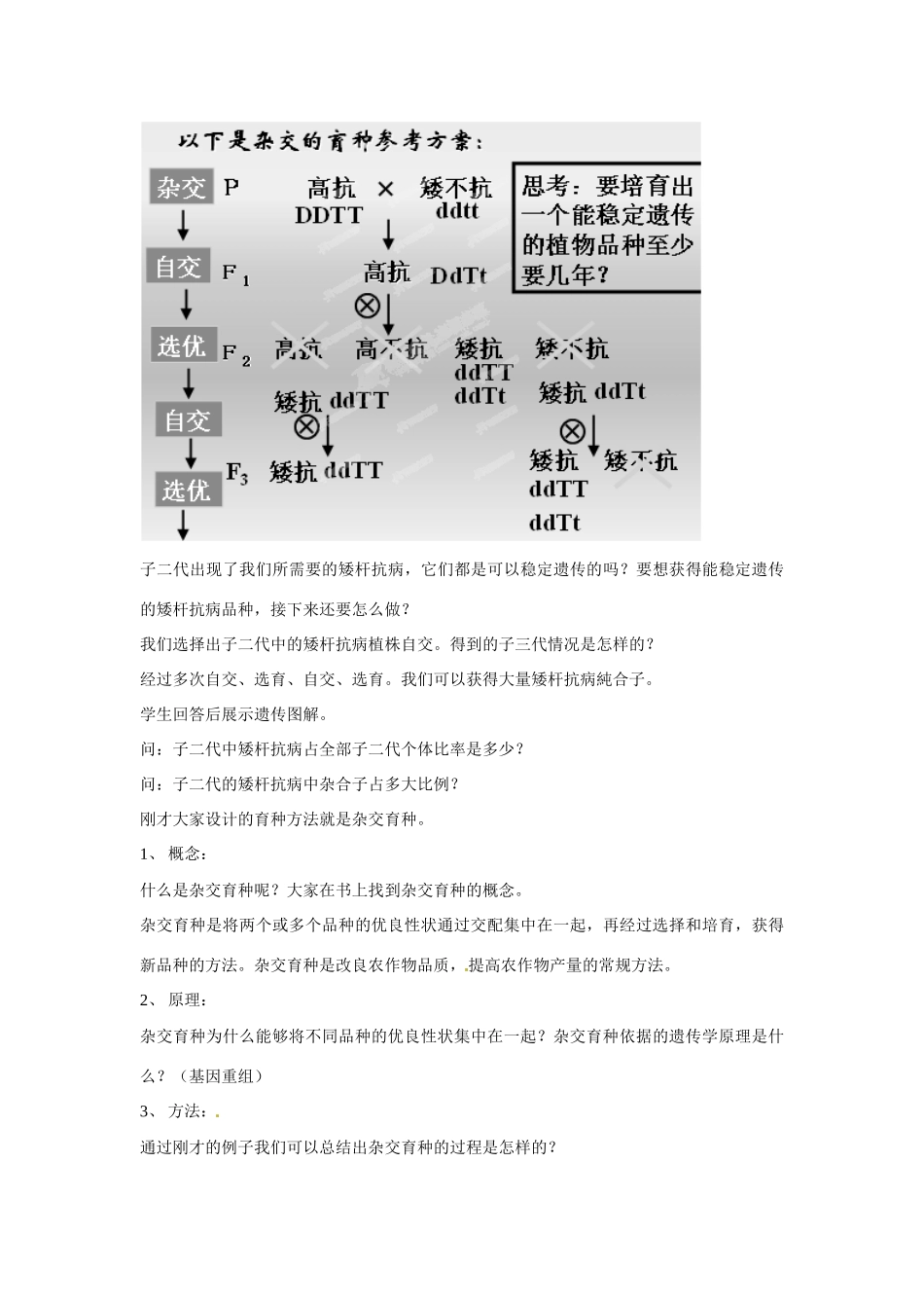 安徽省太湖中学2014高中生物《6.1杂交育种与诱变育种》教学设计 新人教版必修2_第3页