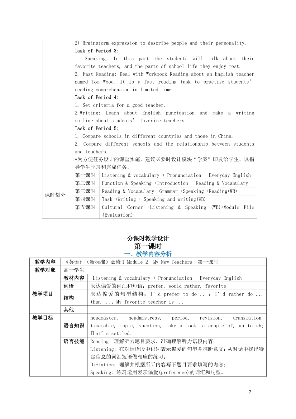 必修1Module 2模块整体解读及分析 _第2页