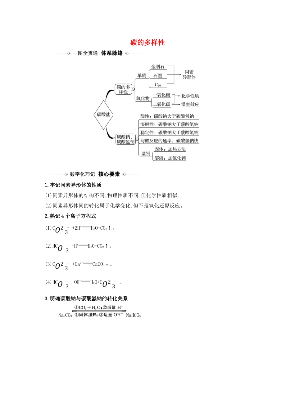 版高考化学一轮复习 第3章 1 碳的多样性素材（含解析）鲁科版-鲁科版高三全册化学素材_第1页