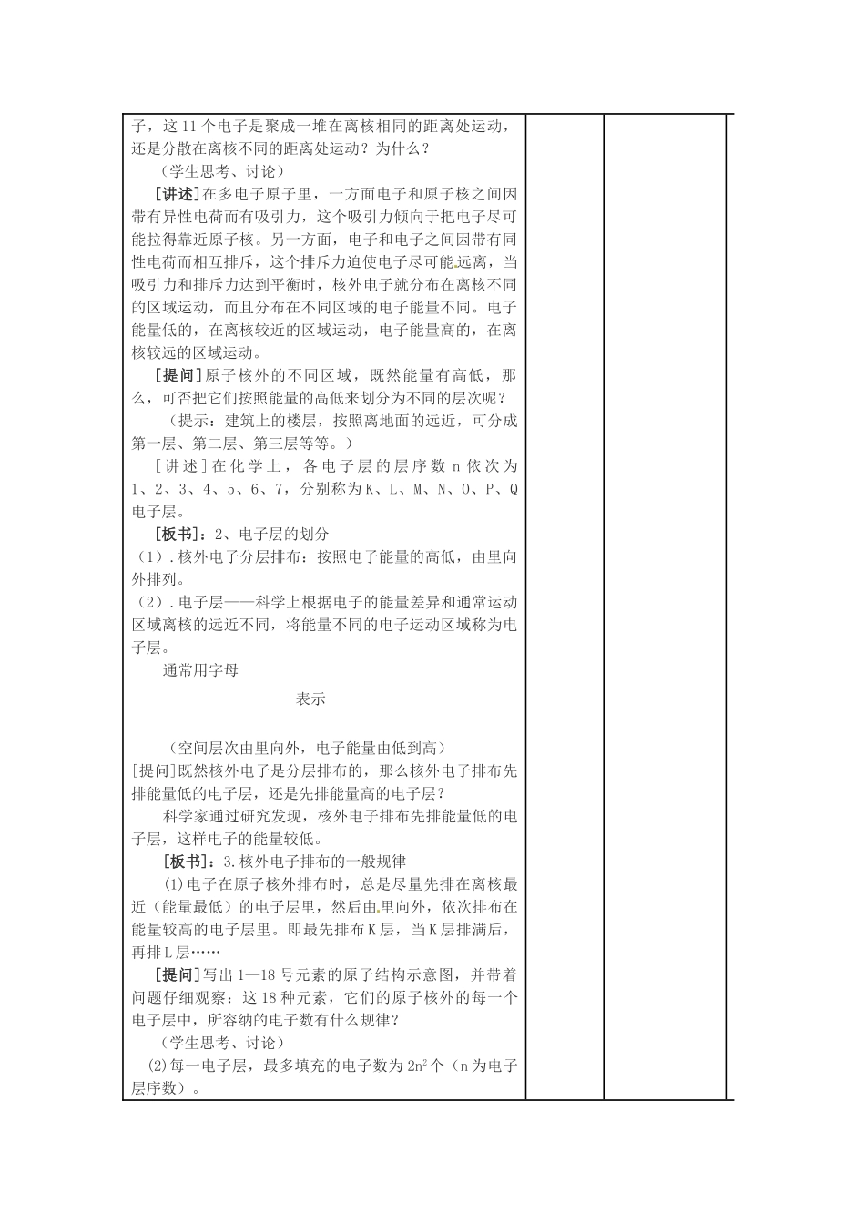 安徽省灵璧中学2014高中化学 1.1 原子核外电子的排布导学案 鲁科版必修2_第2页