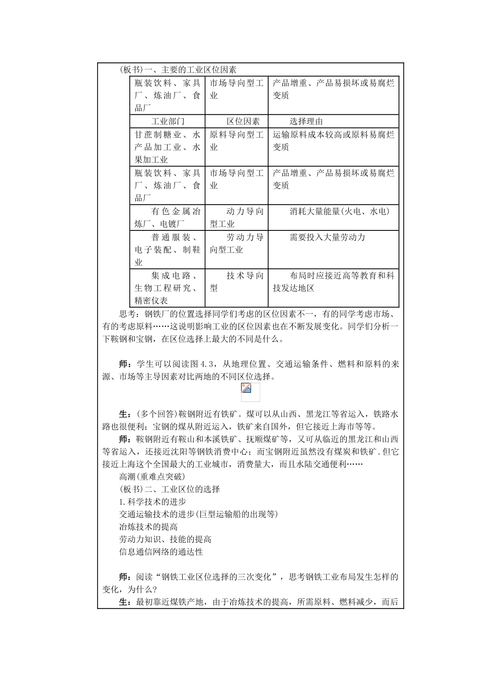 安徽省灵璧中学高一地理 工业地域的形成导学案_第2页