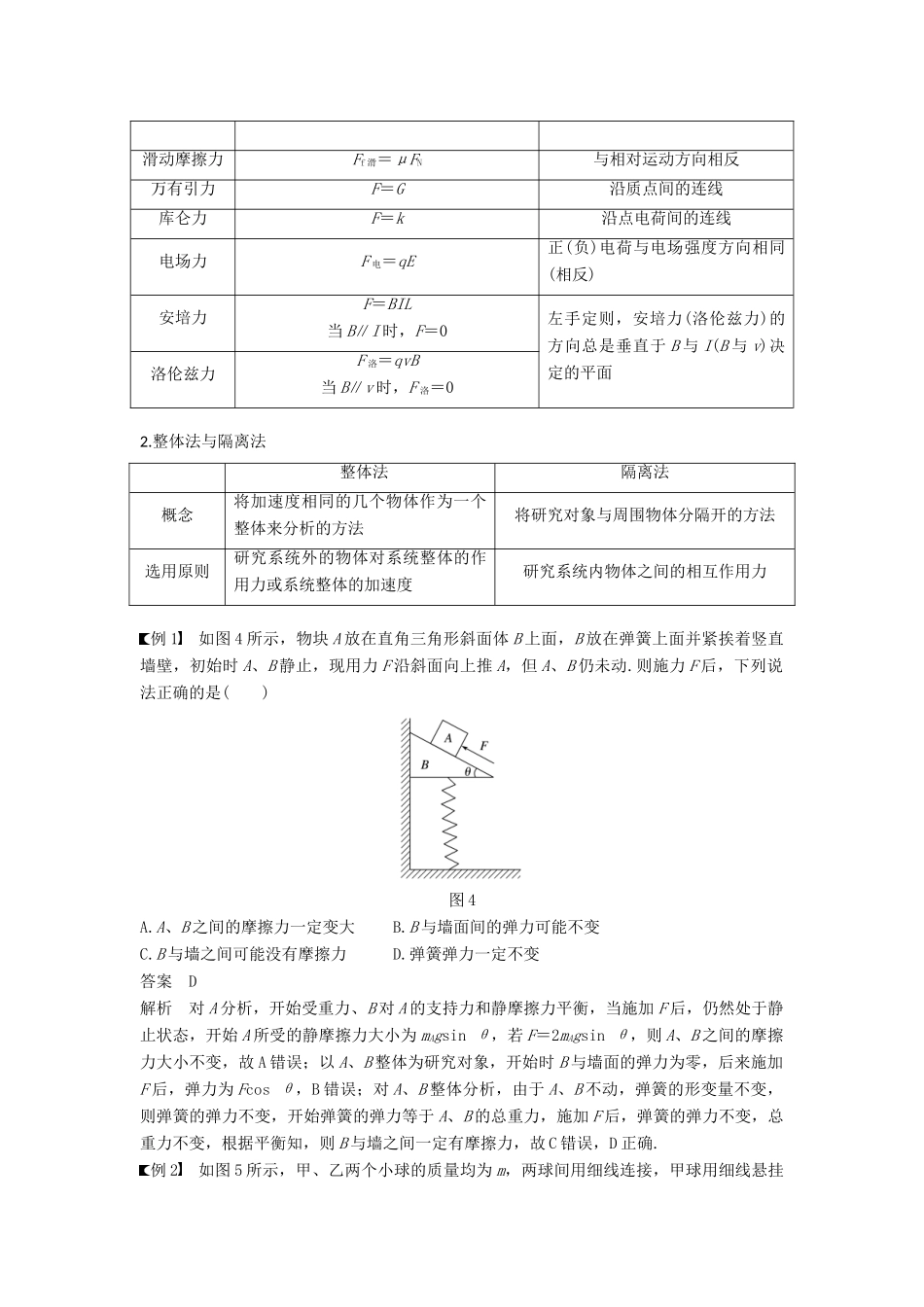 度高考物理一轮复习 第二章 相互作用 专题强化二 受力分析 共点力的平衡学案-人教版高三全册物理学案_第3页