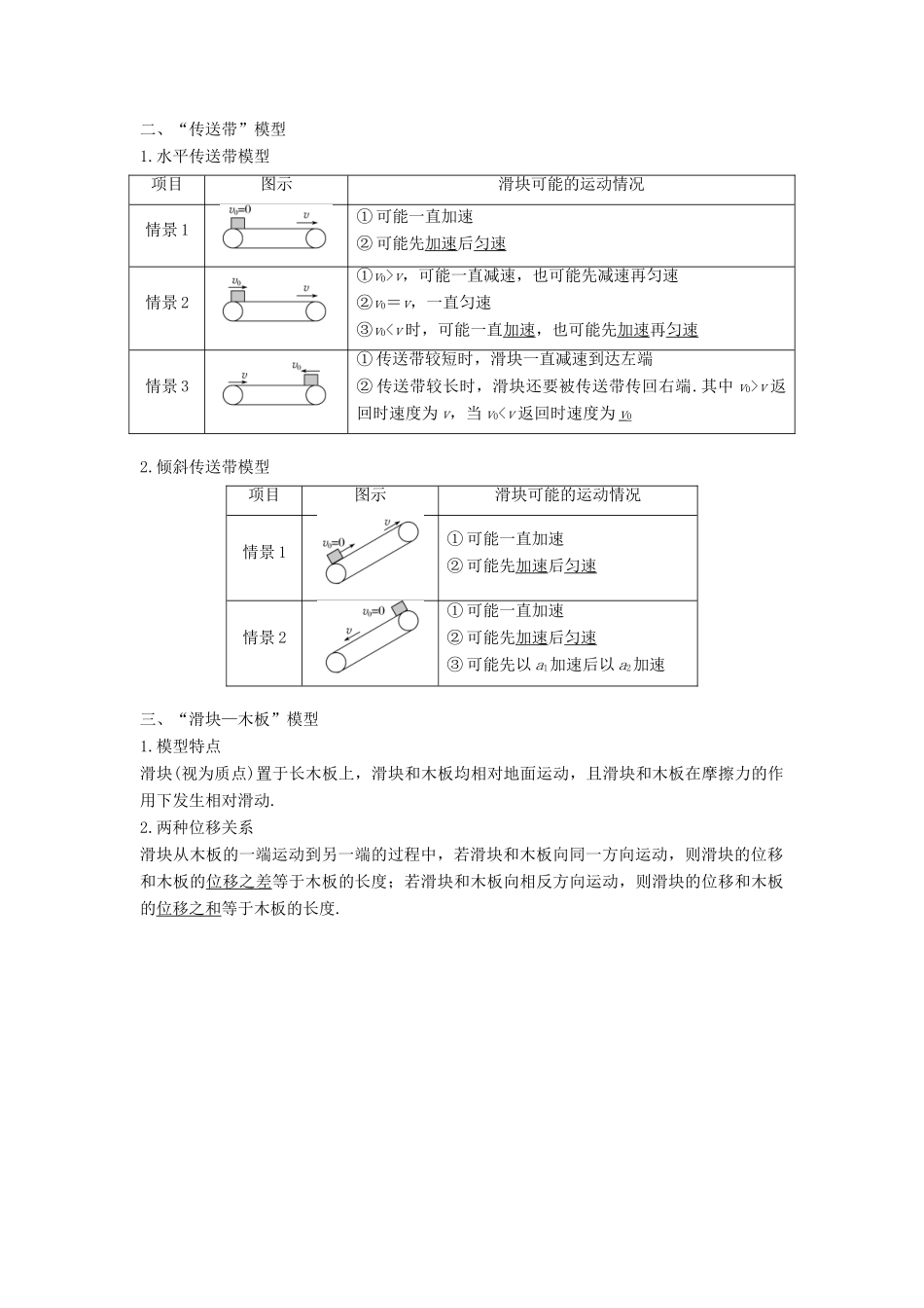 度高考物理一轮复习 第三章 牛顿运动定律 专题强化四 动力学中三种典型物理模型学案-人教版高三全册物理学案_第2页
