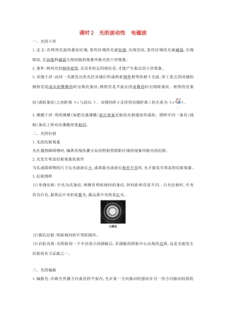 版高考物理一轮复习 第十一章 光 电磁波 波粒二象性 课时2 光的波动性 电磁波学案 新人教版-新人教版高三全册物理学案