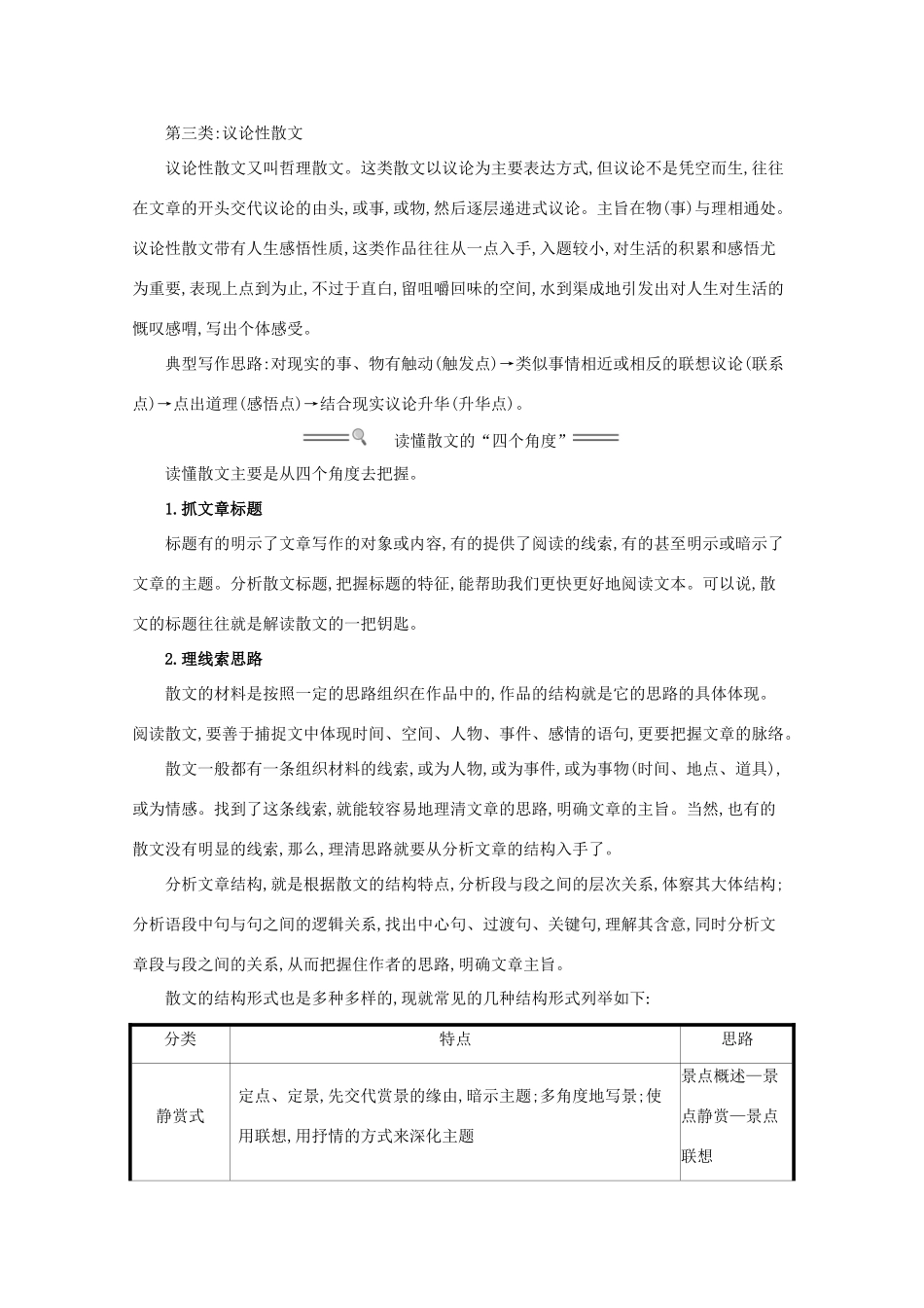 版高考语文总复习 第一部分 现代文阅读 第三章 文学类文本阅读 第二节 散文阅读素材 新人教版-新人教版高三全册语文素材_第2页