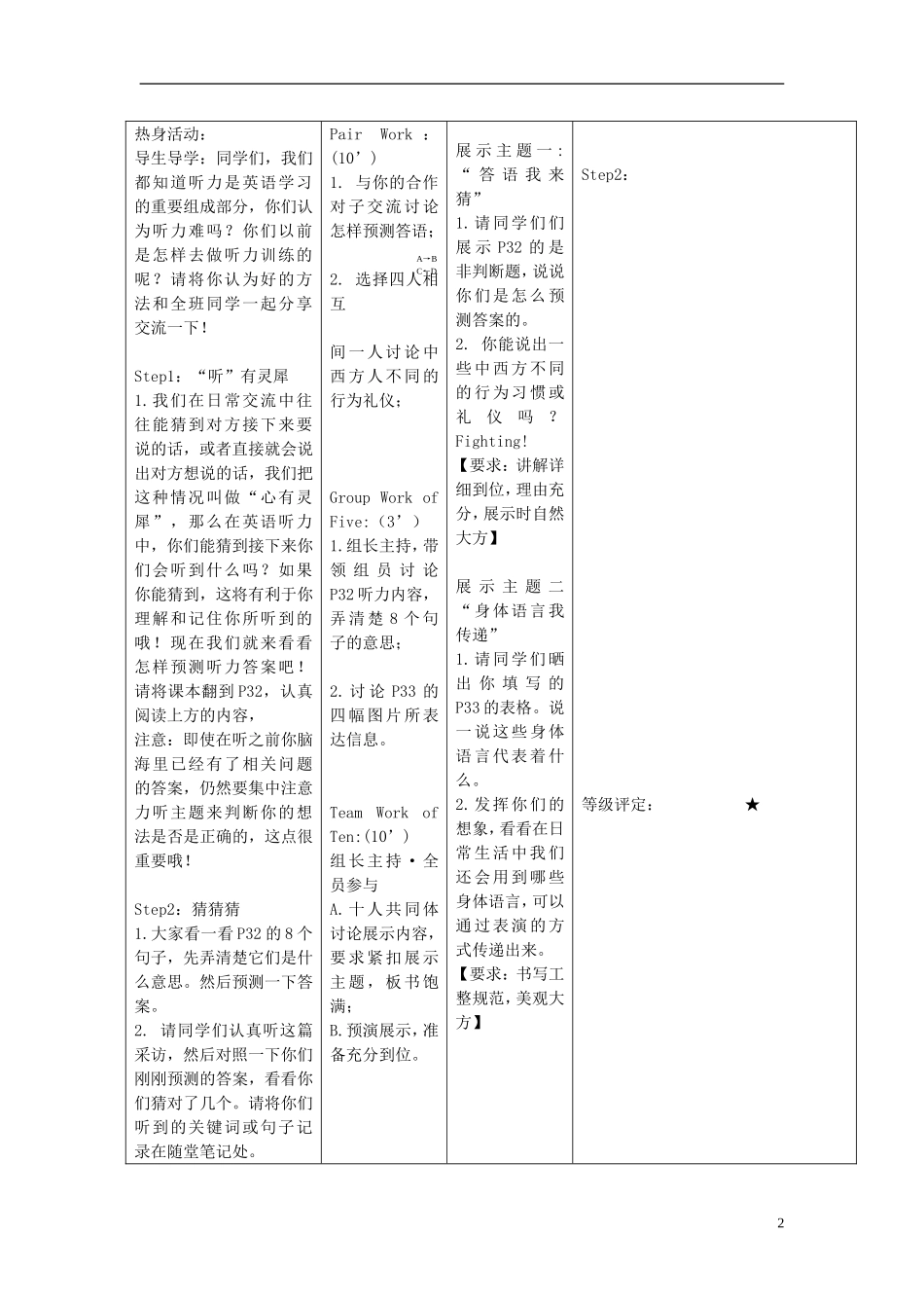 安徽省铜都双语学校2014年高中英语 Unit2 Skills building 1导学案07 牛津译林版必修3_第2页