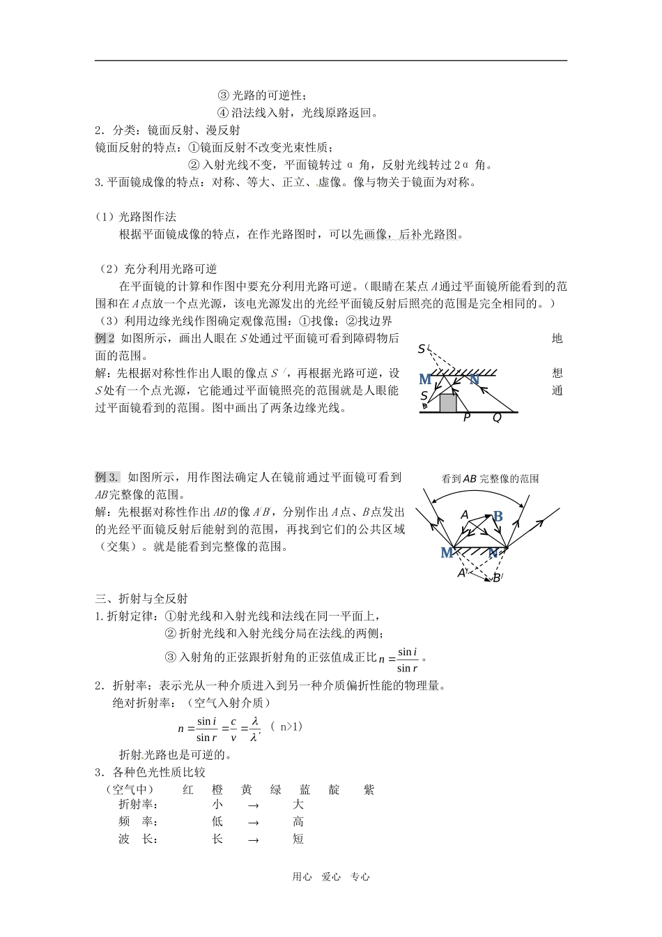 甘肃省2011届高三物理一轮全程复习 第十三单元 几何光学教学案_第2页