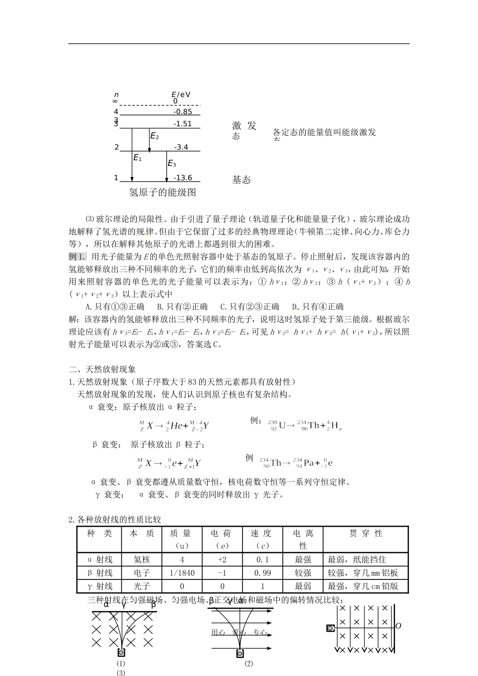 甘肃省2011届高三物理一轮全程复习 第十五单元 原子和原子核教学案_第2页