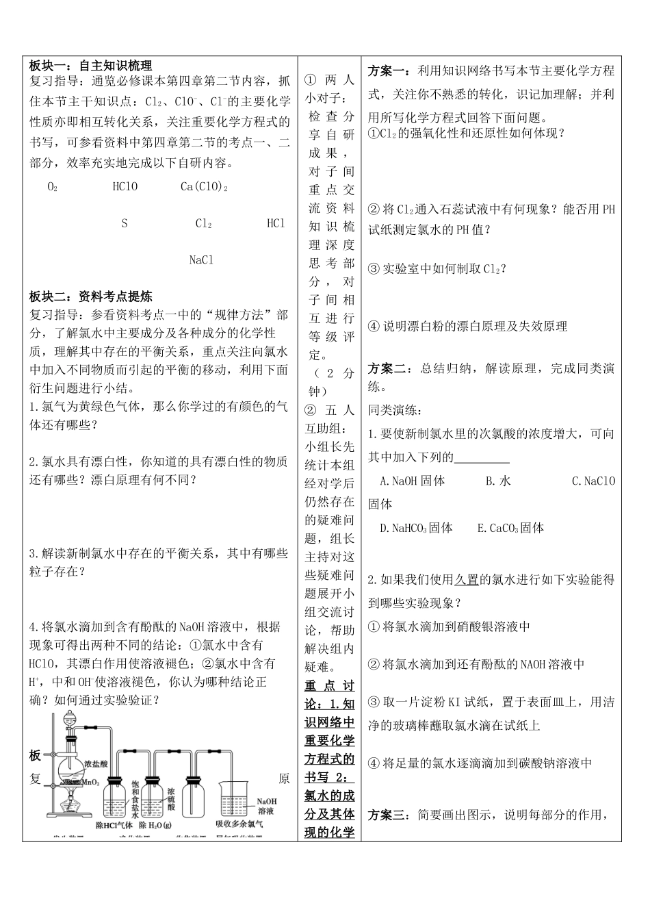 安徽省铜陵市铜都双语学校2013年高考化学一轮复习 氯学案1_第2页