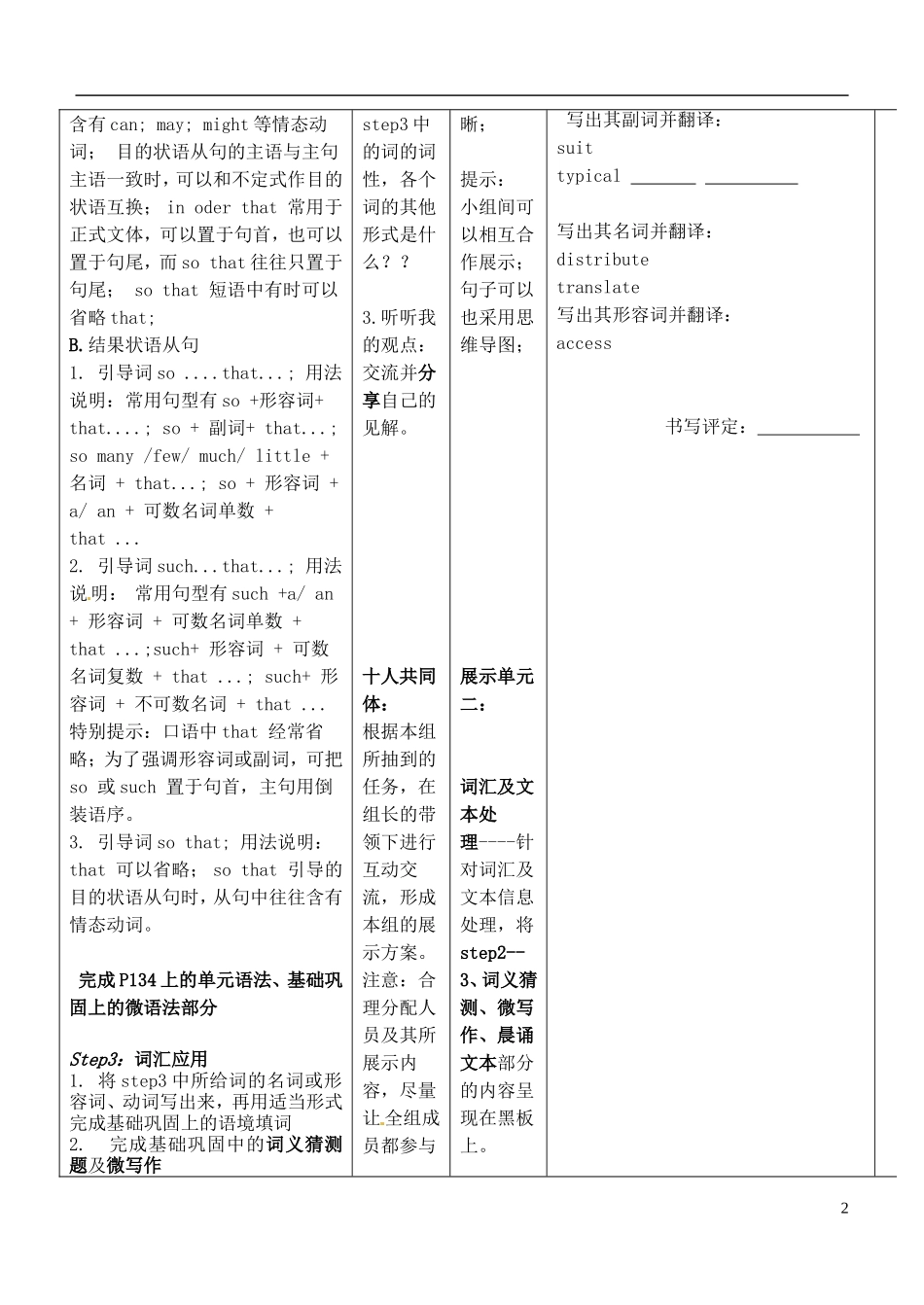 安徽省铜陵市铜都双语学校高考英语一轮复习学案74_第2页