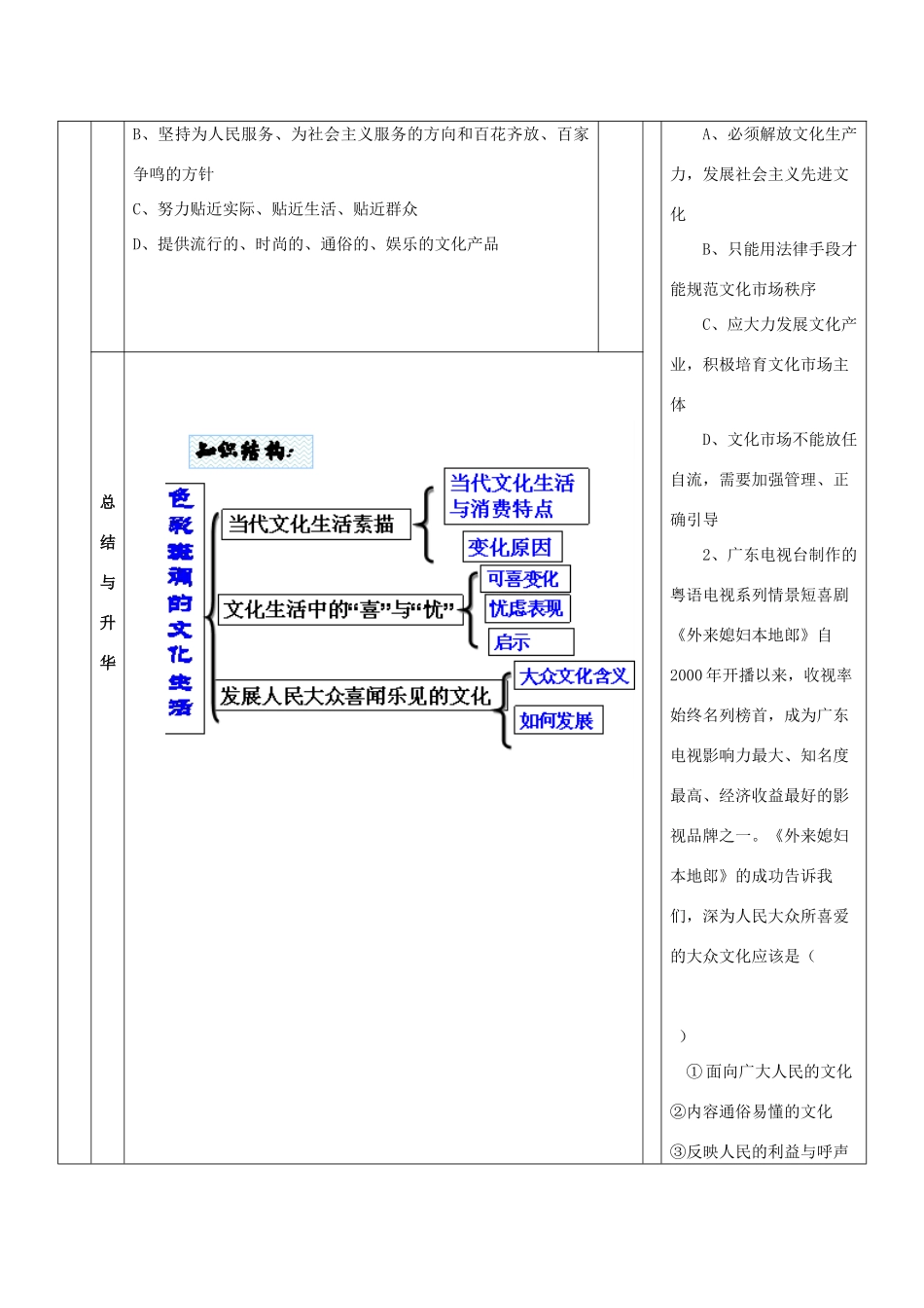 甘肃省金昌一中高二政治《色彩斑斓的文化生活》导学案 新人教版_第3页