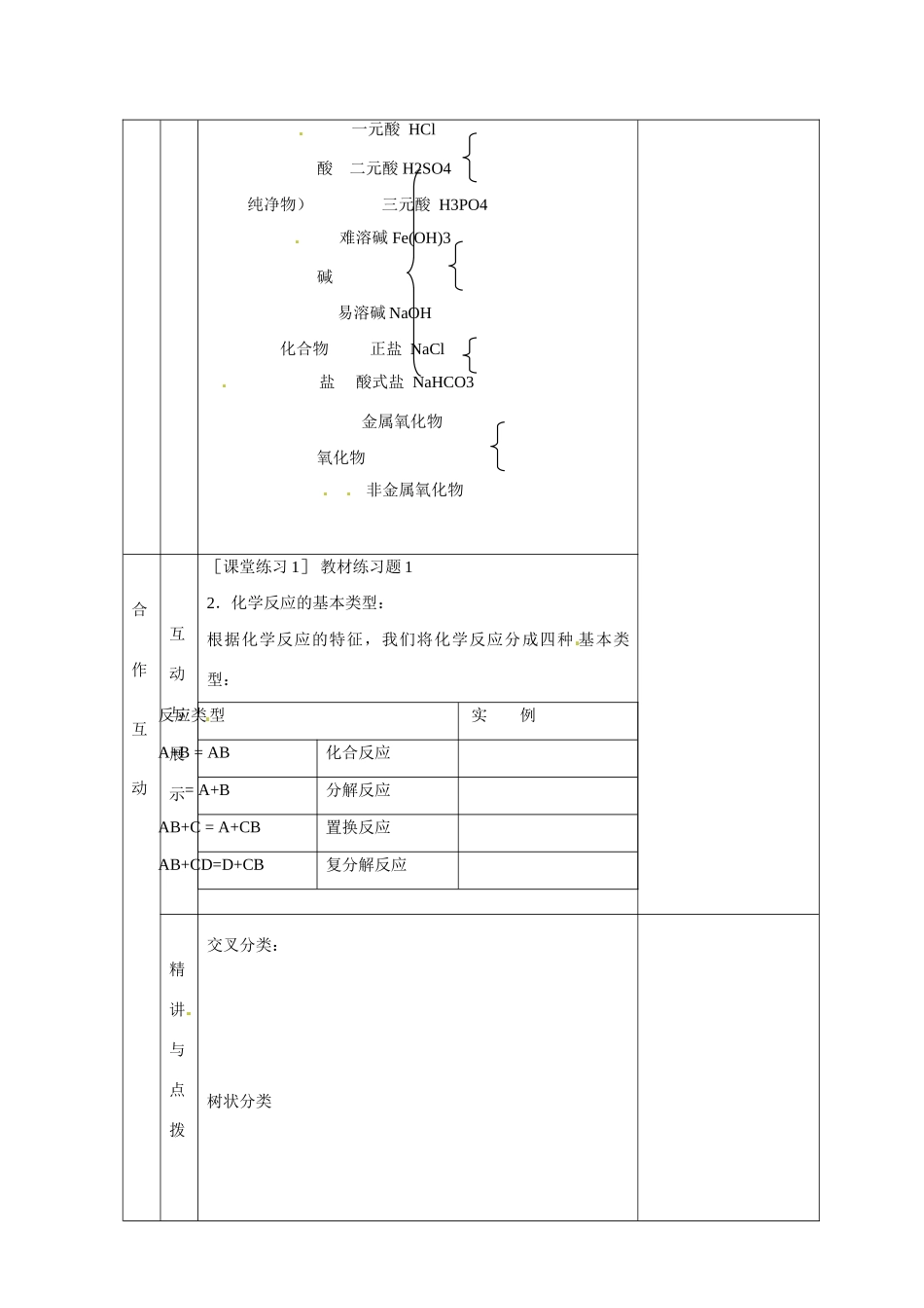 甘肃省金昌市第一中学2014高中化学 第二章第一节 物质的分类导学案1 新人教版必修1_第2页