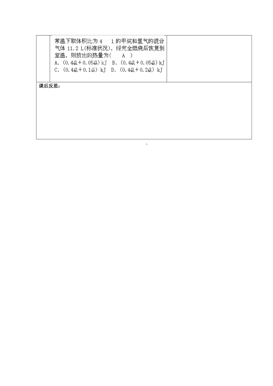 甘肃省金昌市第一中学2014年高中化学 1-2-1 燃烧热 能源导学案 新人教版选修4_第3页