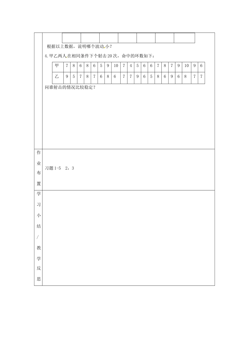 福建省平潭县高中数学 2.2.2 用样本的数字特征估计总体的数字特征2导学案 新人教A版必修3_第3页