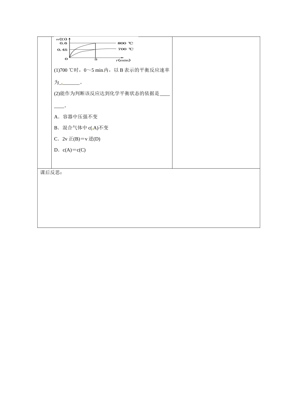 甘肃省金昌市第一中学2014年高中化学 2-3-5化学平衡导学案 新人教版选修4_第3页
