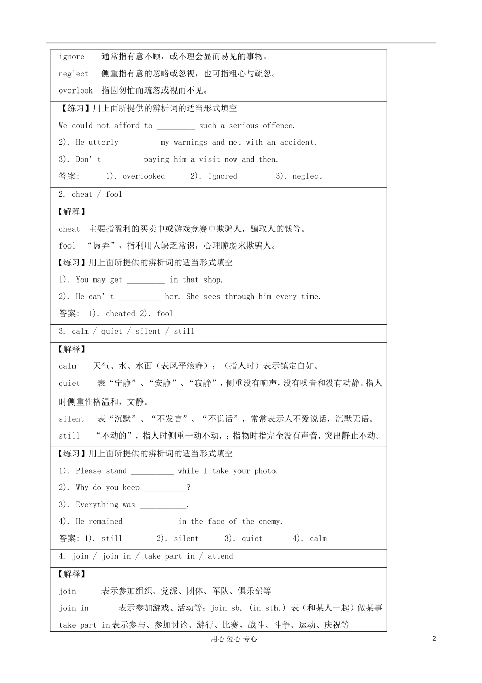 甘肃省金昌市第一中学高中英语 Unit 1 Friendship 单元重点学案 新人教版必修1_第2页