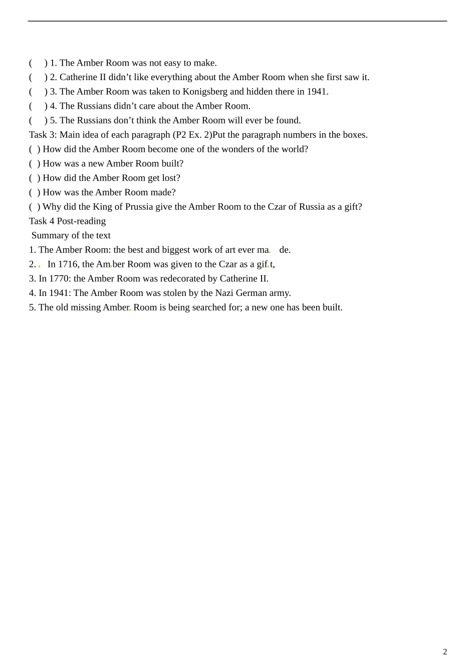 福建省厦门华兴实验学校高中英语 第十六周 unit1 Cultural relics reading导学案 新人教版必修2_第2页