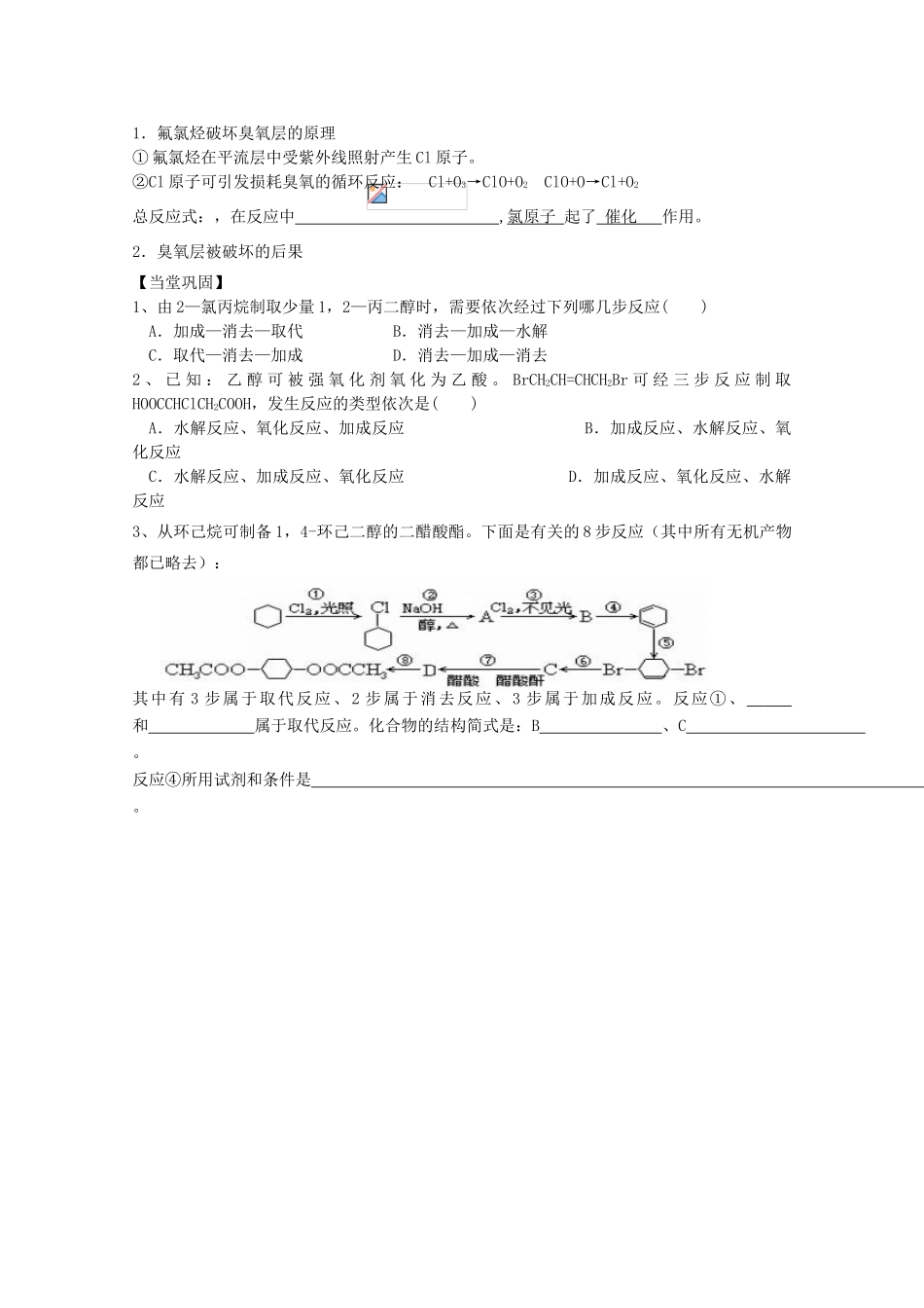 福建省泉州市南安第一中学2014届高三化学一轮复习 第6讲 卤代烃_第2页