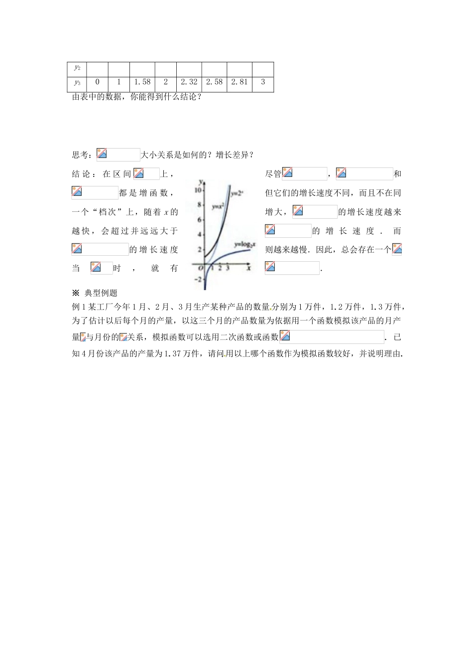 福建省泉州市唯思教育高中数学 3.2.1 几类不同增长的函数模型（2）学案 新人教A版必修1_第2页