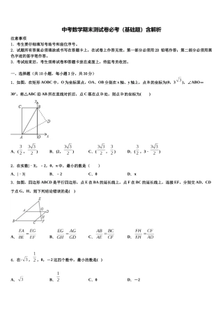 北京市龙文教育中考数学押题试卷含解析