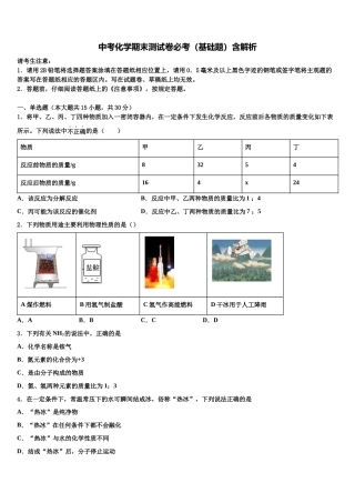 北京师范大学附属中学中考一模化学试题含解析