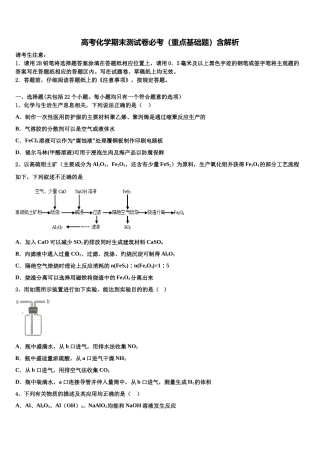 北京师范大学附属中学高三下学期联考化学试题含解析