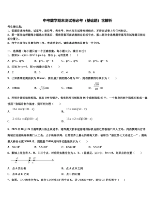 北京朝阳人大附朝阳分校中考二模数学试题含解析