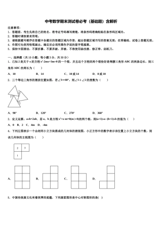北京西城师大附中初中数学毕业考试模拟冲刺卷含解析