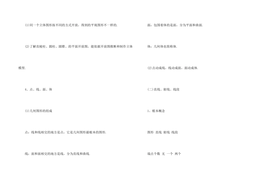 北师大版七年级上册数学第四章知识点_第2页