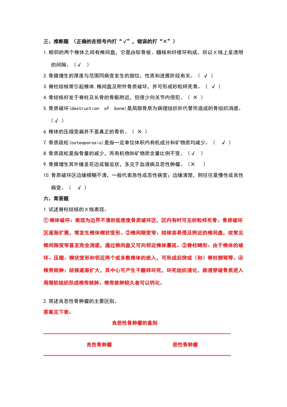 南方医科大学影像学精品课程试题_第1页
