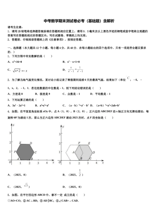 南省郴州市中考数学模拟精编试卷含解析
